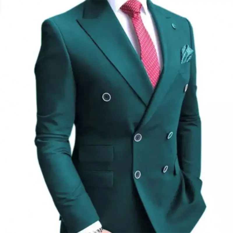 
Suit Fabric Men Emerald Green Suits 2 Pieces Blue Black Mens Elbow Patches Tweed Wedding Fir In Expensive For Sleeve Trouser 
