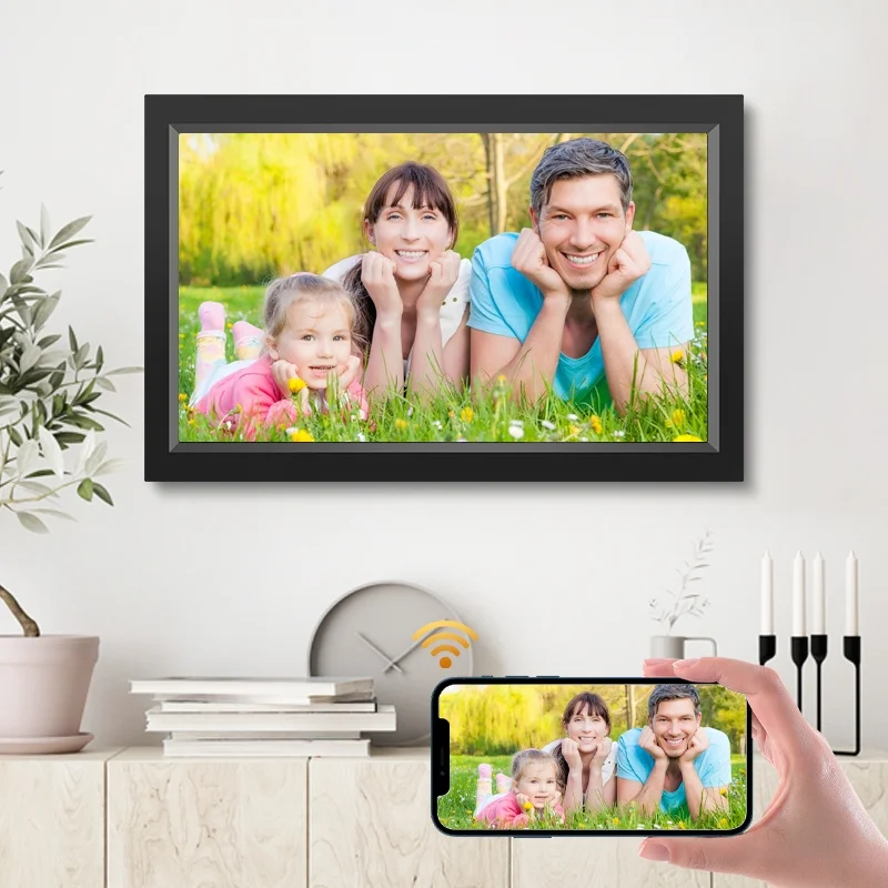 Private Label US PLUG Smart Picture 15.6" Usb Flash Drive Lcd Signage Display Digital Photo Frame