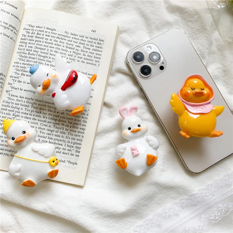 Solid Cartoon Rabbit Duck Universal Phone Holder Griptok Support For iPhone 13 Smartphone Grip Tok Folding Finger Stand Socket