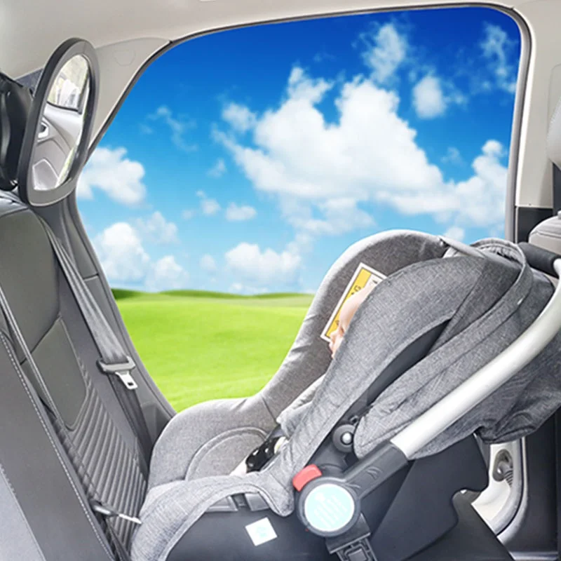 Black Adjustable 360 Degree Rotation Abs Plastic Car Rear View Mirror Baby Car Back Seat Mirror
