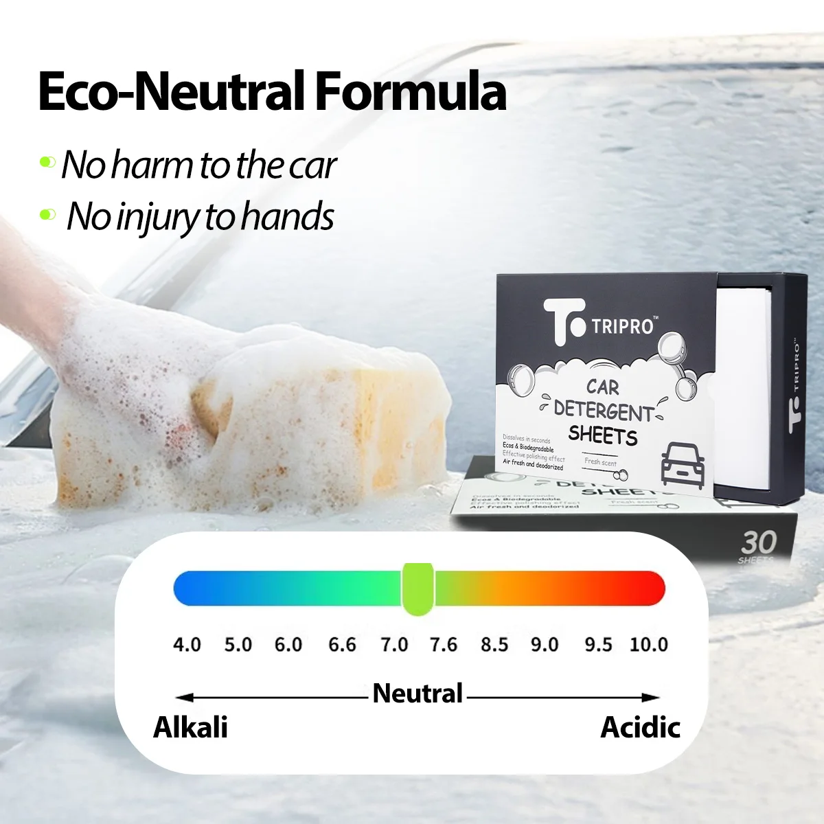 New Tech  High Foam Car Wash Sheet Eco Friendly Washing Tablet  100% Naturel Cleaner Sheet