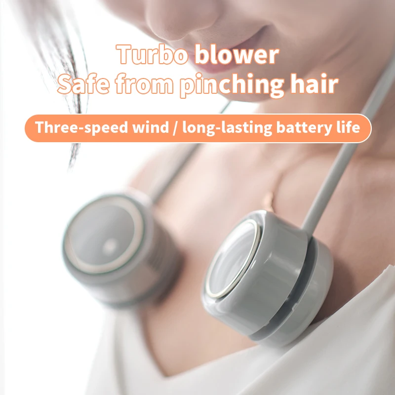 Wearable Hanging Neck Fan Small Fan Foldable Blower Mini Handheld Silent Lazy Sports Portable Leafless Fan