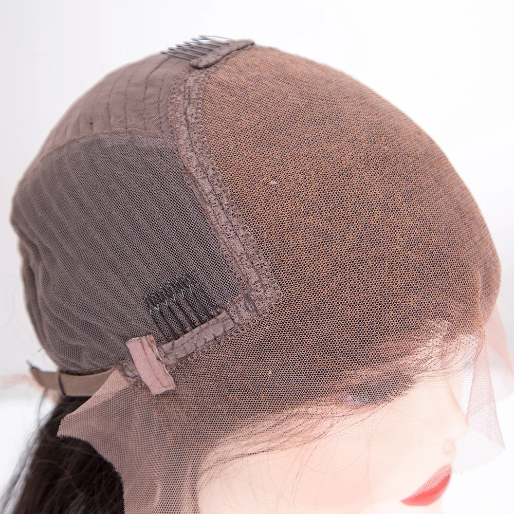 250% high density cuticle aligned brazilian remy human hair kinky curly hair 13X6 lace frontal wig with elastic band