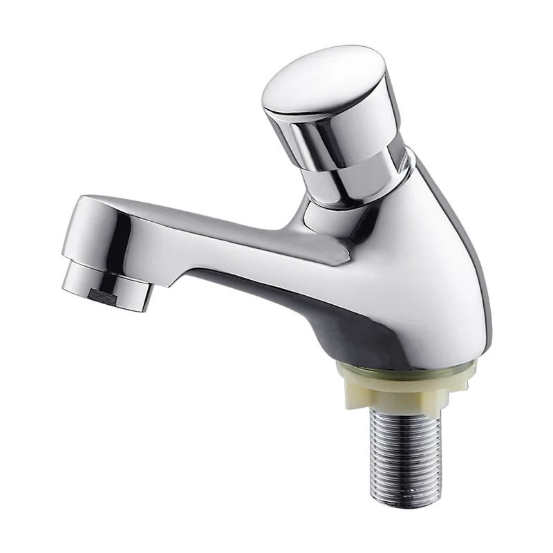 Time Delay Faucet Public Bathroom Chrome Plated Self Closing Water Saving Time Delay Basin Sink Tap Faucet