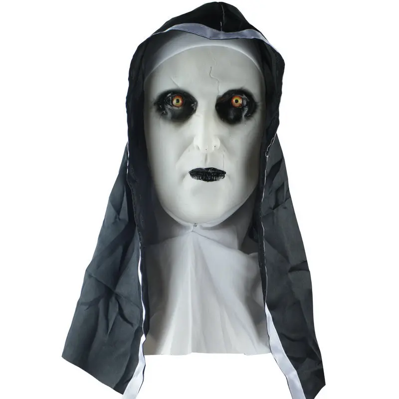 Cheap Halloween Party Decoration Mask Scary Nun Dresses Up Trick Party Prop Halloween Mask