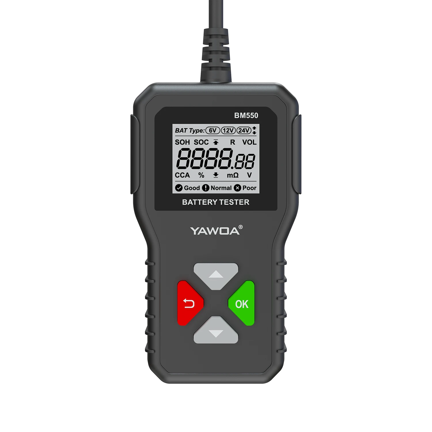 BM550 Car Battery Tester 6V 12V 24V 100-2000 CCA 2Ah-220Ah Battery System Detect Auto Battery Analyzer  Tool