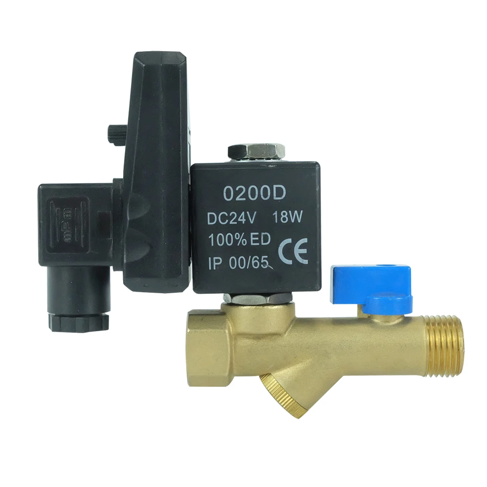 DKV DN10 bsp резьбовой 2/2 Way Water Auto латунный соленоидный дренажный клапан с