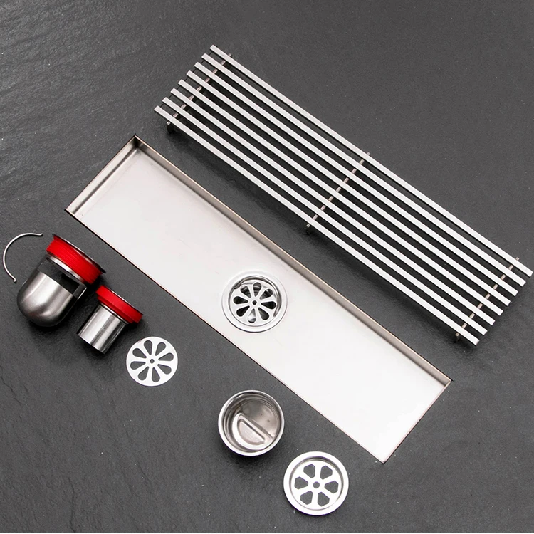 Customized Bathroom Drainer Insert Conceal Invisible Rectangle shower Anti-odor Strainer Stainless steel Floor Drain
