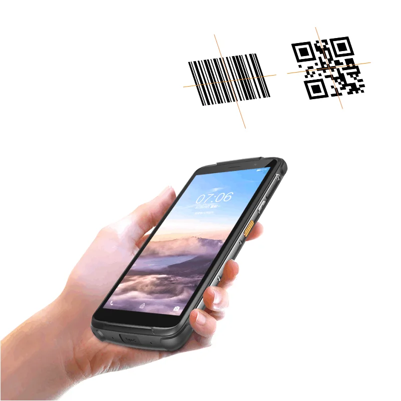 Лучший 5 6 дюймовый IP67 Прочный Android 9 0 2D сканер штрих-кода PDA Смартфон с 4G NFC
