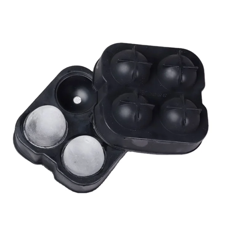 Black Flexible Silicone Ice Tray Ice Ball Maker Mold Round Ice Ball Spheres