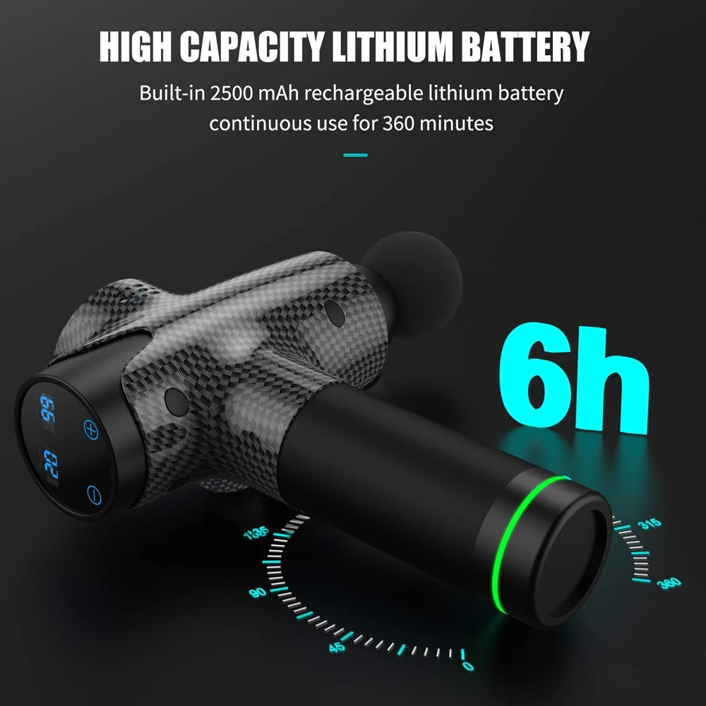 
2021 Amazon Top Professional Handle Deep Pulse Deep Tissue Massage Gun LCD 20 Speed Personal Percussion Gym Muscle Massage Gun 