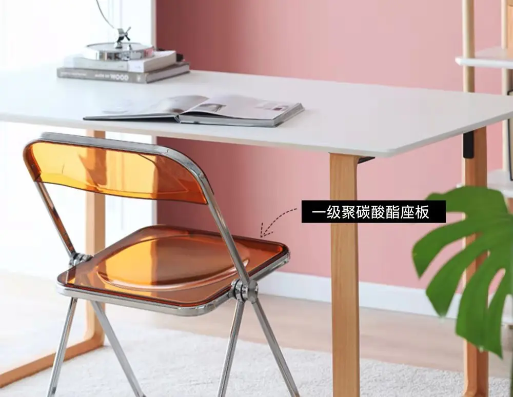 
Hot sales transparent PC plastic dining folding chair 