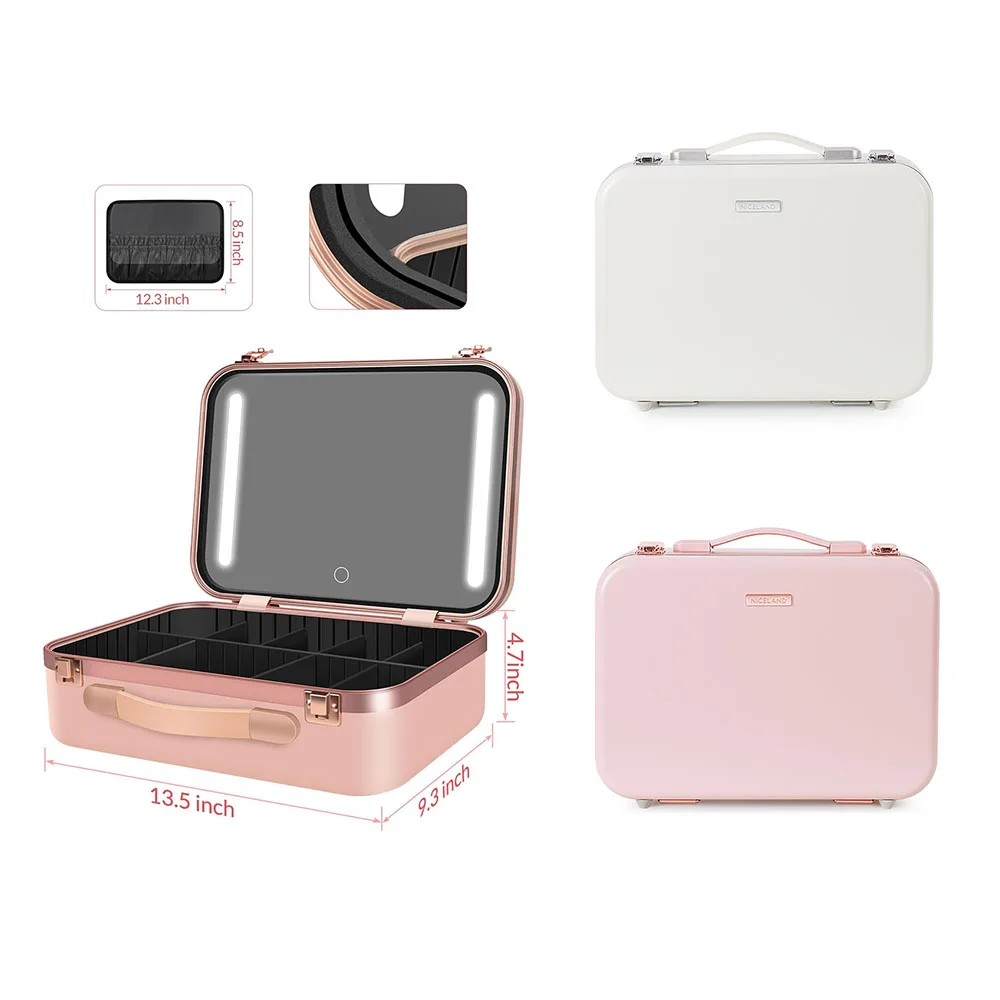 Customised Eco Friendly Large Women Portable Magnetic Makeup Storage Cosmetic Pencil Brush Bag Train Case For Makeup Large