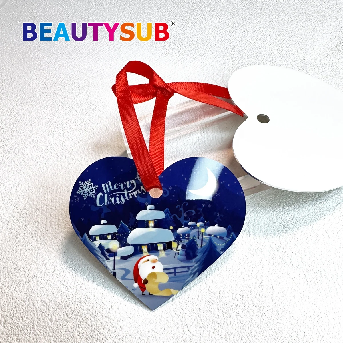 BEAUTYSUB Longstar HD сублимационный алюминиевый орнамент Белый теплообмен фотопечатные заготовки с металлическим покрытием вырезанные маршрутизатором ЧПУ