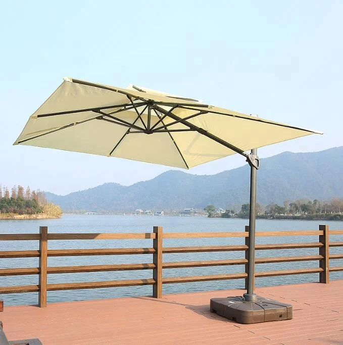 Large size square shaped garden courtyard beach aluminum alloy stand with strong base outdoor umbrella