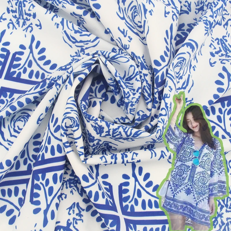 premium stretch fabrics Fashion dress flower print high quality material 95 polyester 5 elastane fabric four way stretch