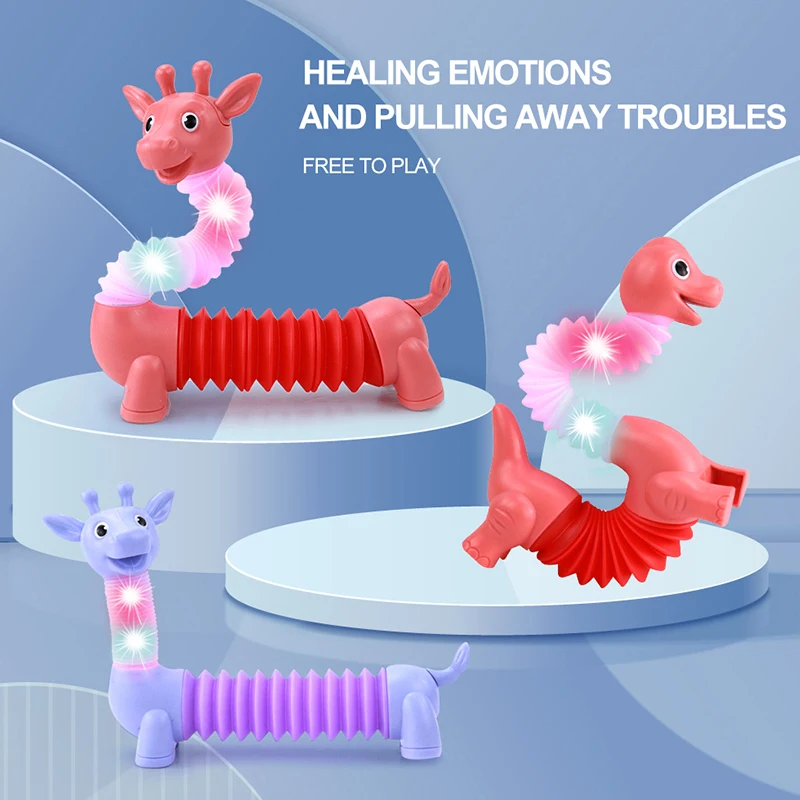 Relieve Stress Sensory Colorful Straw DIY Variety Shapes Magic Flexible Stretch giraffe Pipe Pop Tubes fidget sensory toys