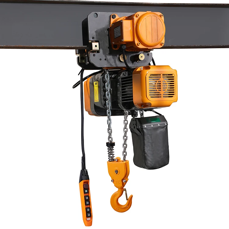 KDH high quality 2 ton single speed 3kw traveling type electric chain hoist with trolley