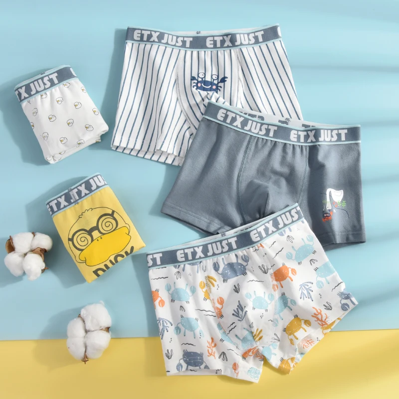 Hot Sale Customize Cartoon Print Brief Children Boxers Young Boys Underwear