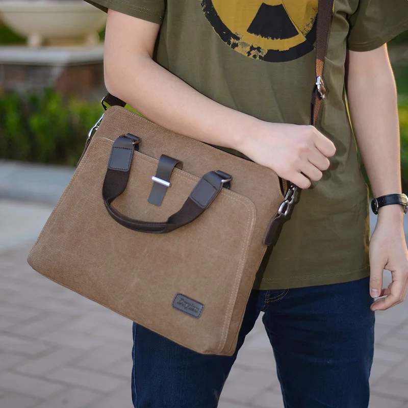 2024 Simple design hard shape canvas laptop bag computer case laptop handbag bag