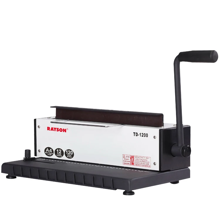 Factory Double-Wire Binder RAYSON TD-1200 34 Holes Office School 3:1 Wire Binding Ring Book Binding Machine