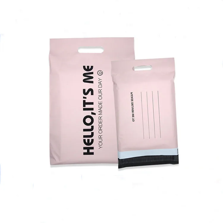 Custom printed logo plastic packaging clothes shipping bags poly mailer bags with handle