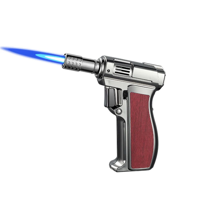 DEBANG Torch Lighter gun shape Strong great power Blue Flame Multi-function Refillable Gas Lighter for Kitchen BBQ and Candle