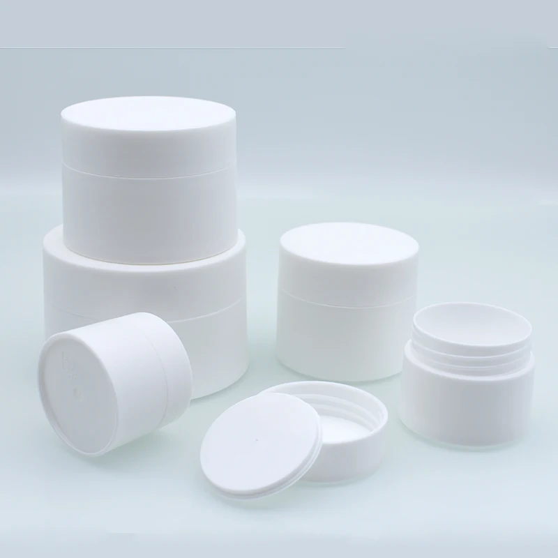 Luxury 5ml 50ml 30ml 5g 15g 20g 30g 50g Empty Matte White Cosmetic Face Body Lotion Double Wall Frosted PP Plastic Cream Jar