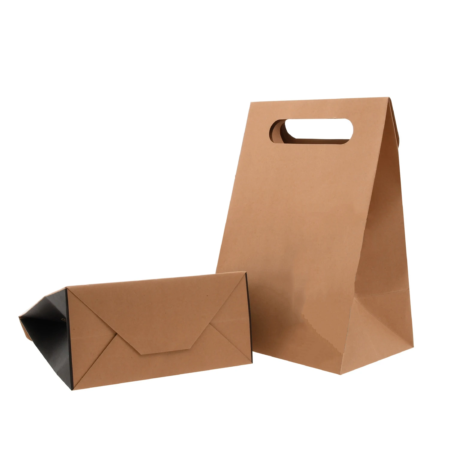 Kraft paper Biodegradable Brown perforated portable packaging custom printed Restaurant Takeaway bread Beverage food coffee bag