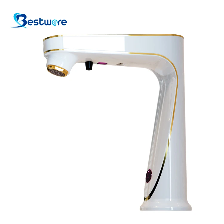 Golden Sensor Touchless Automatic Hotel Integrated Basin Faucet with Soap Dispenser