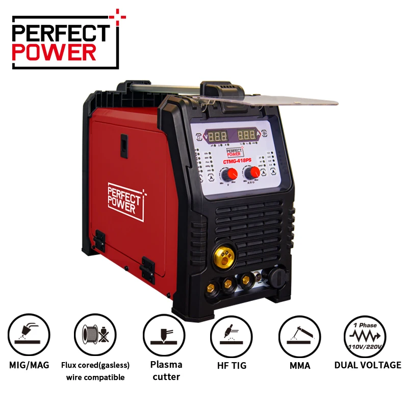 Портативный 6 в 1 сварочный аппарат CTM-418PS ln комбо плазменный резак машина TIG MIG/MAG MMA Flux Cored