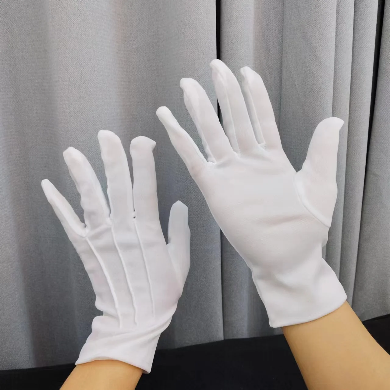 Adult Breathable Three Line  Unisex White Lightweight Cotton Inspection Work Gloves  Safety Inspection Gloves