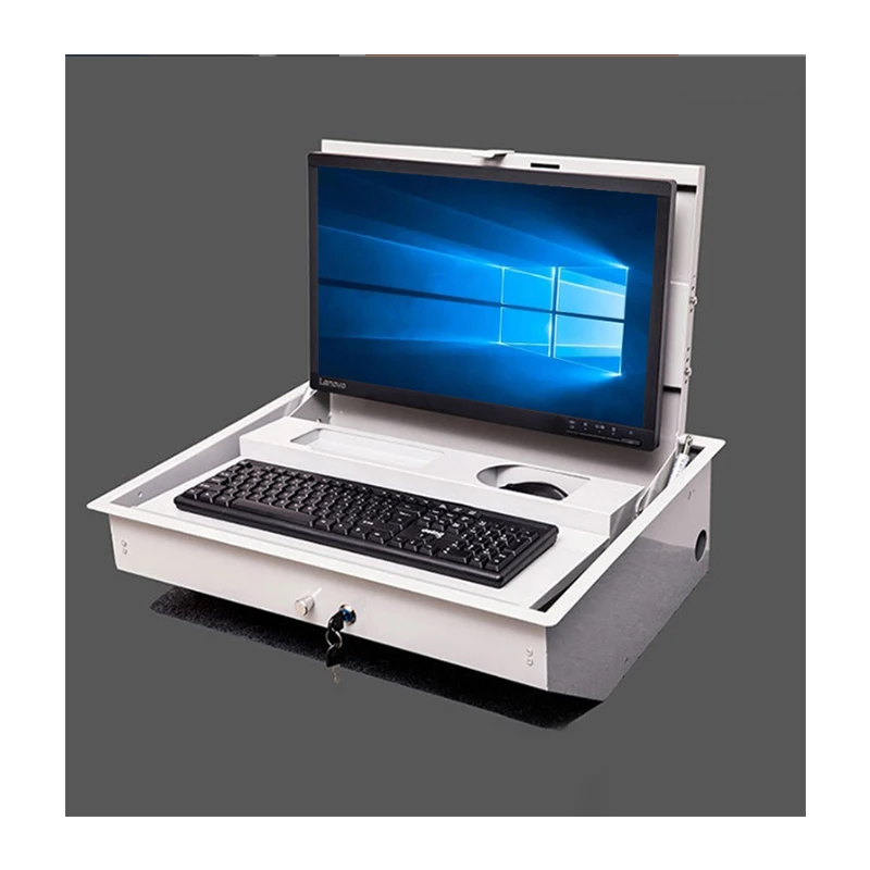 Flip up LCD Monitor Lift Motorized LCD Computer Lift Monitor Desk Hidden LCD Lifting Mechanism for Conference Room