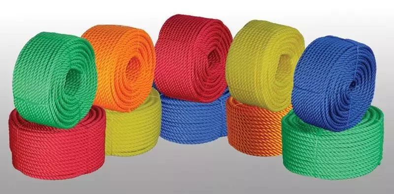 8mm Strong Synthetic Fiber Weave 3 Strand Polypropylene Rope White Blue Black colors