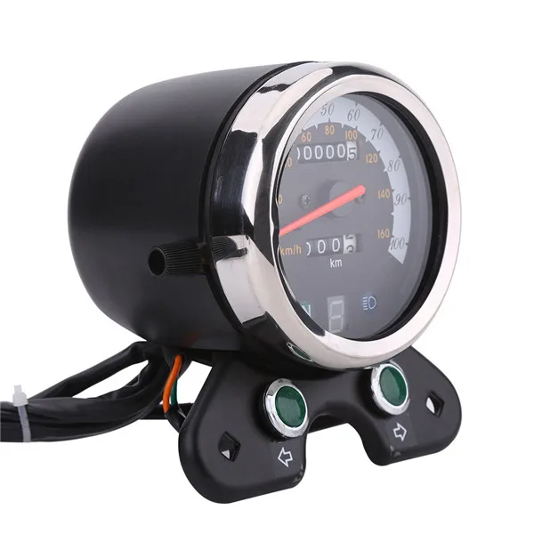 
DC 12V Motorcycle Instrument Dual Odometer Speedometer Meter Gauge with LED Indicator for GN125 