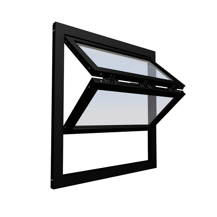 Commercial Design Bi Fold Up Windows Outward Vertical Folding Black Aluminium Doors Window