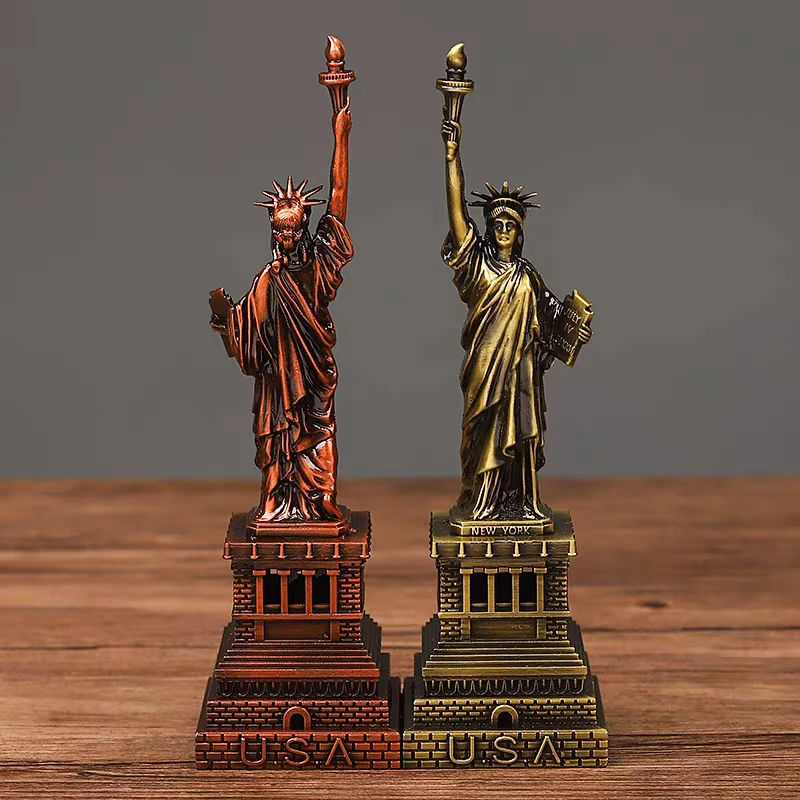 Custom Luxury 3D Antique Brass Metal Twin Towers Oman Architectural Model with Logo Art Sword Medal for Tourist Souvenirs