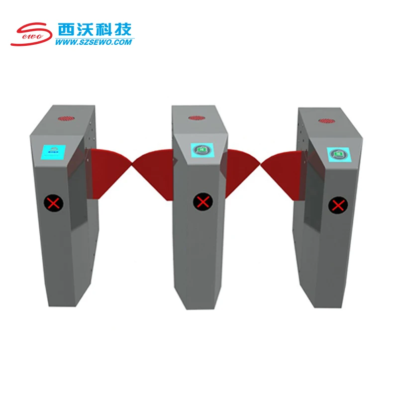 SEWO Electronic Entry Turnstile Gate Flap Barrier with Display Barcode Scanner for Staduiums