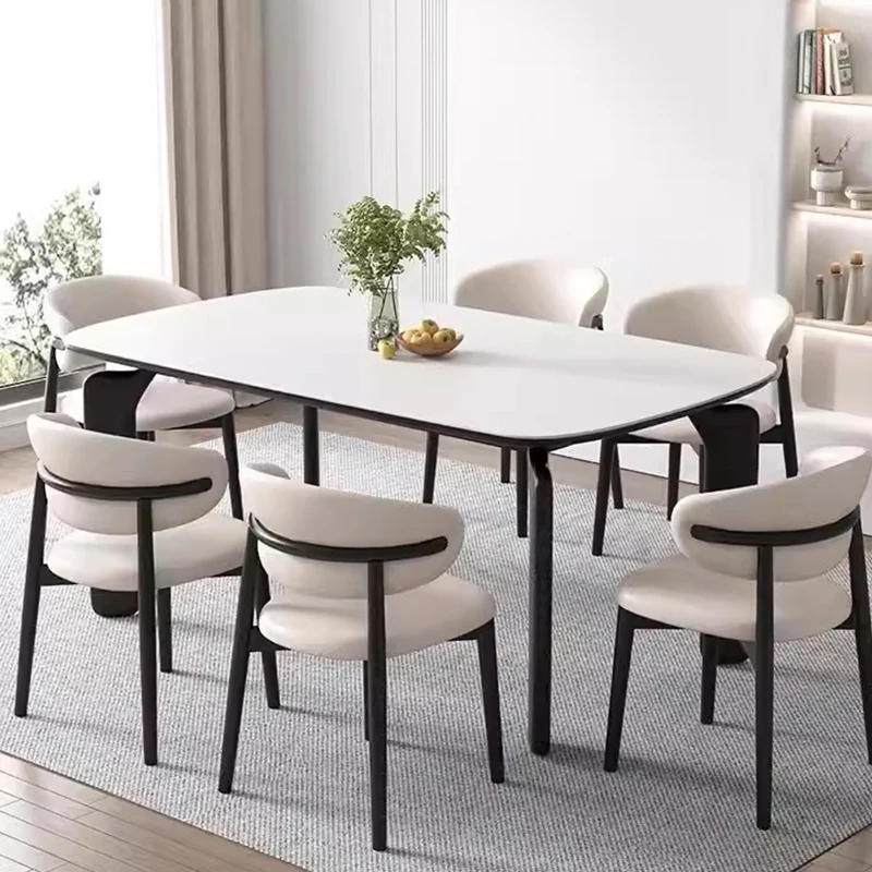 French Vintage Cream Style Dining Table Ash Wood Simple Black Elephant Leg Wabi-Sabi Antique Small Black Dining Table Furniture