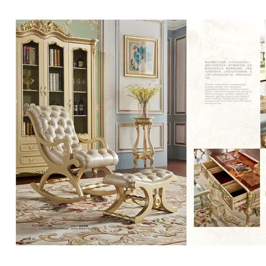 Hotel Furniture Antique Sofa Set Hand-Carved Solid Wood Home Furniture Sofa Leather 1+2+3 Seat Living Room Sofa Set