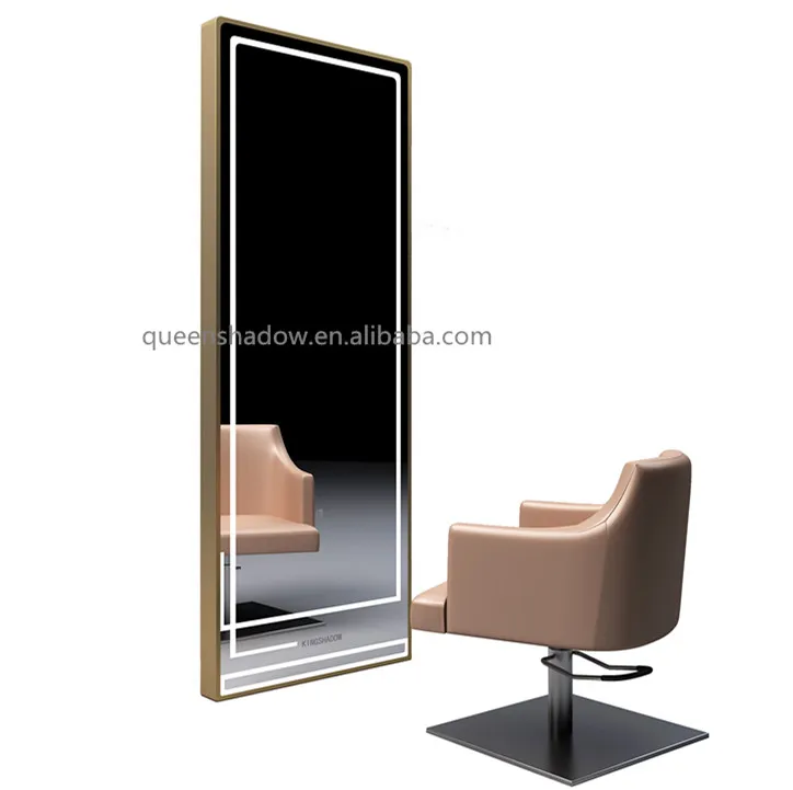 Kingshadow single styling salon barber mirror led salon work stations barber station for sale