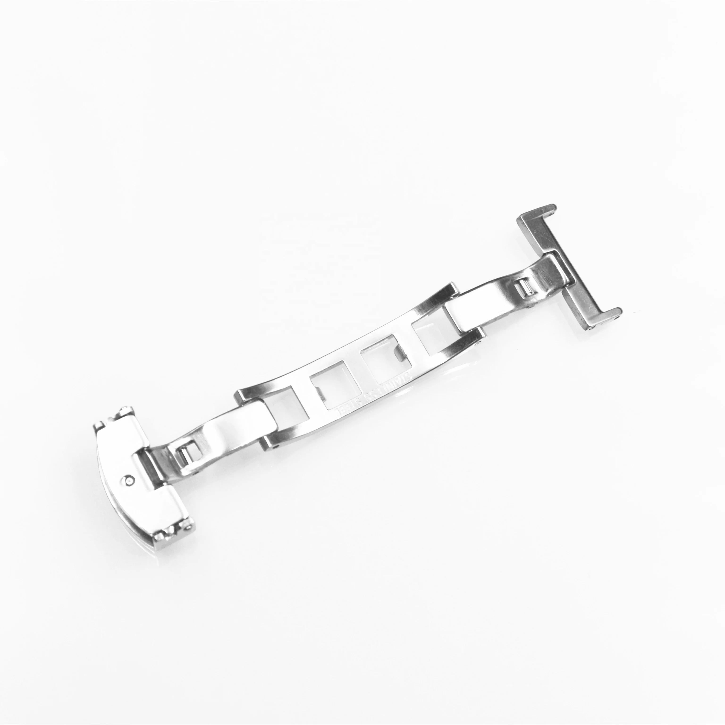 12 14 16 18 20 22 mm Economic price leather watch belt deployment  butterfly watch  buckle