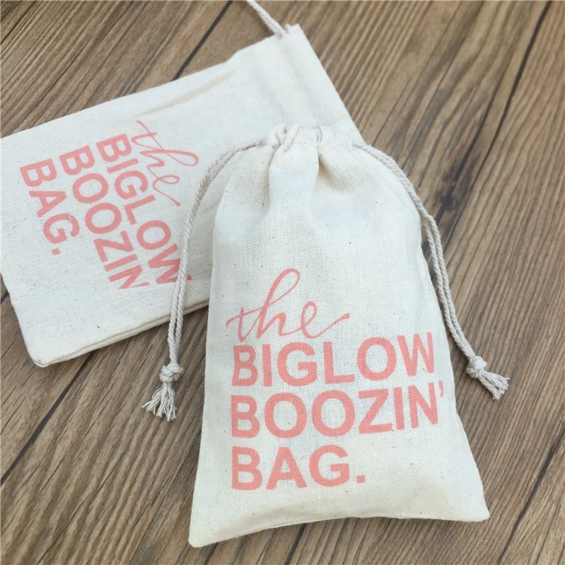 Custom Drawstring Muslin Gift Bag First Aid Cotton Hangover Kit Bag,Wedding Favor survival kits recovery bags