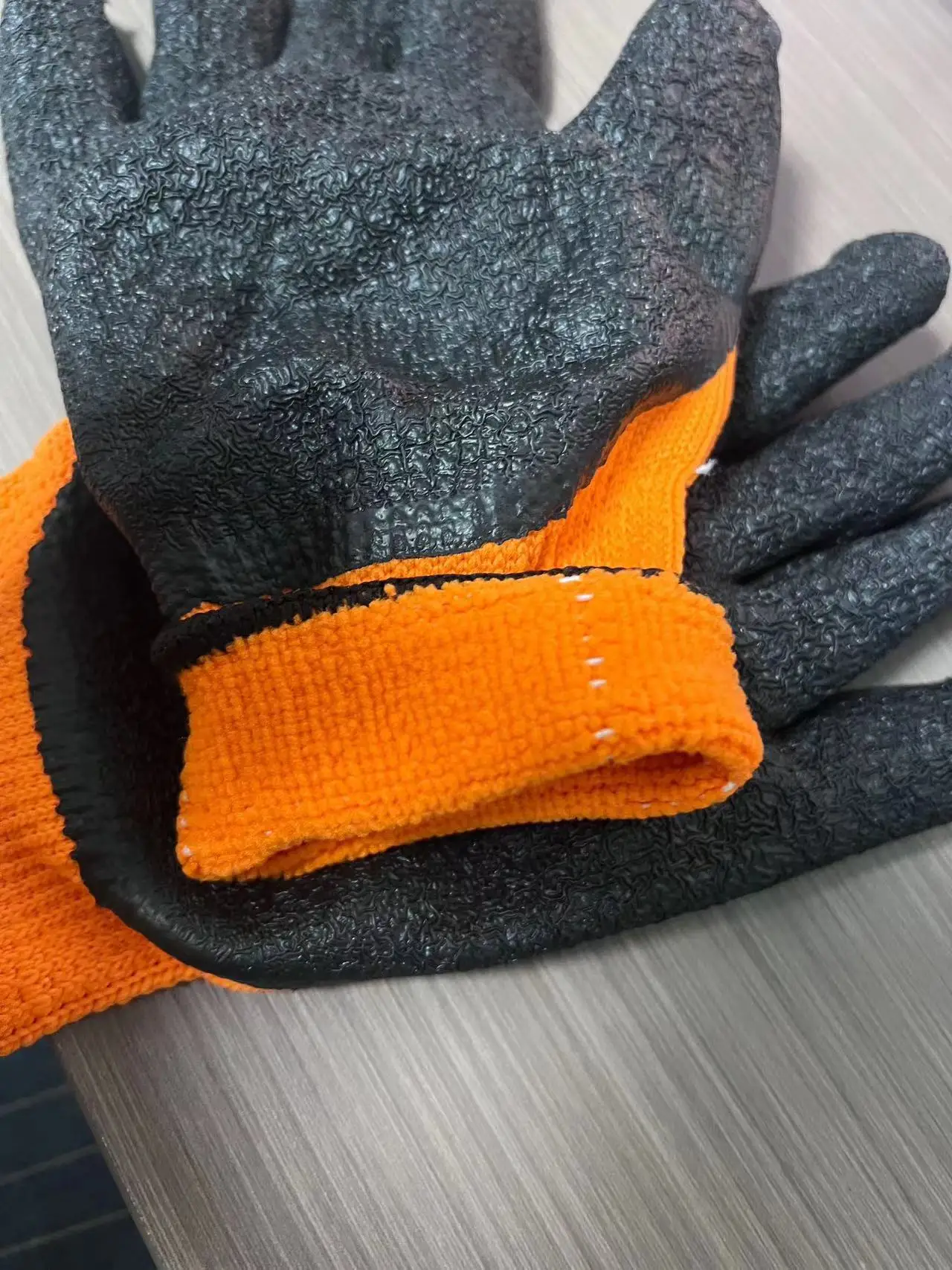 Winter Gloves 7G Polyester Lining Warm Latex Non-slip Work Gloves