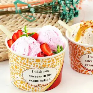 wholesale eco-friendly kraft paper salad soup bowl food packaging,cartoon ice cream paper cup smoothie fried yogurt small bowl/