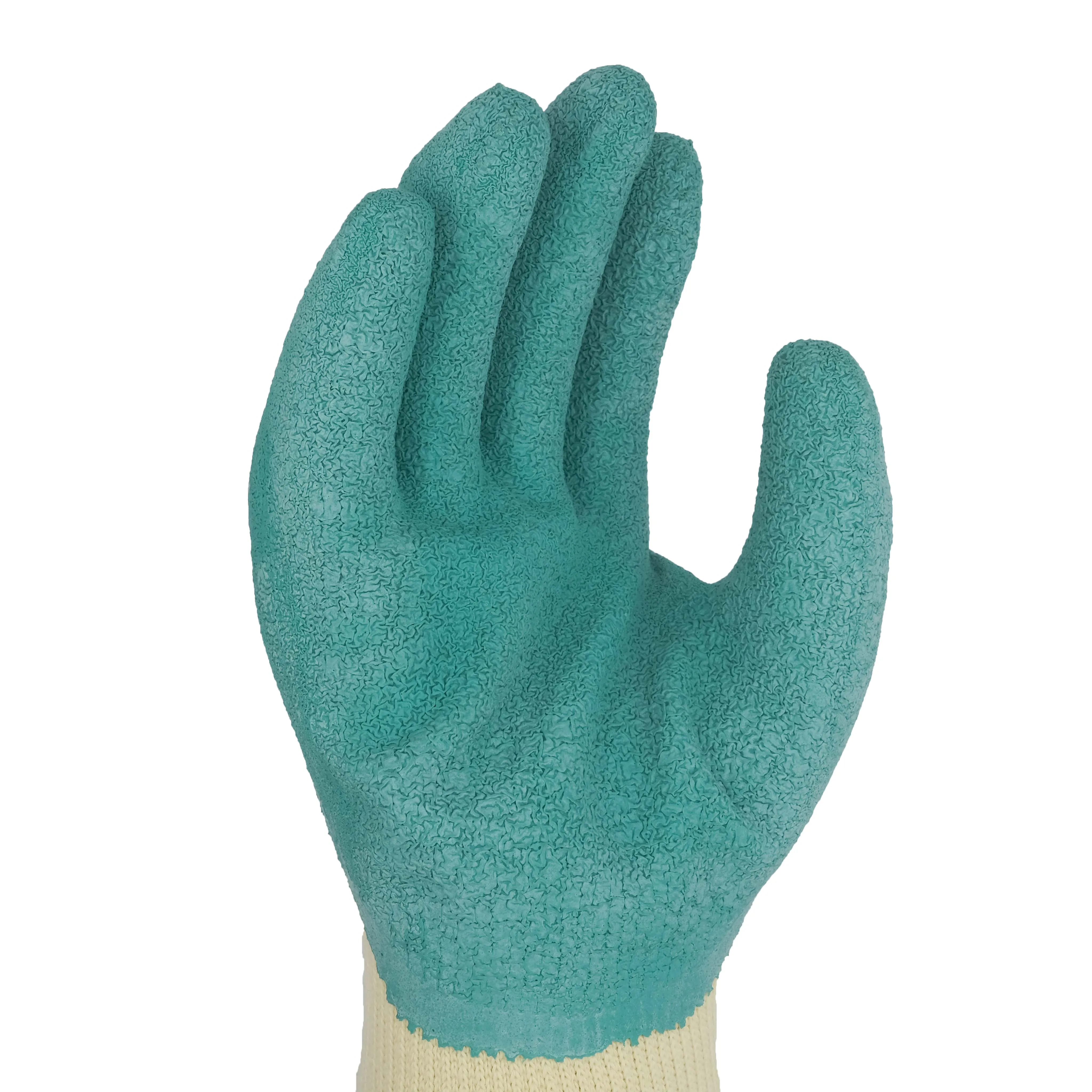SKYEE hot sale crinkle latex coating polyester fabric cut resistant anti smash safety construction gloves for test machine