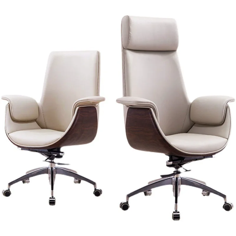 White classic office chair ergonomic design rolling chair leather executive chair for sale