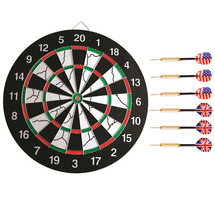 Manufacturers supply 15-inch disc flocking dart board double sided flocking game entertainment dual use with 4 darts