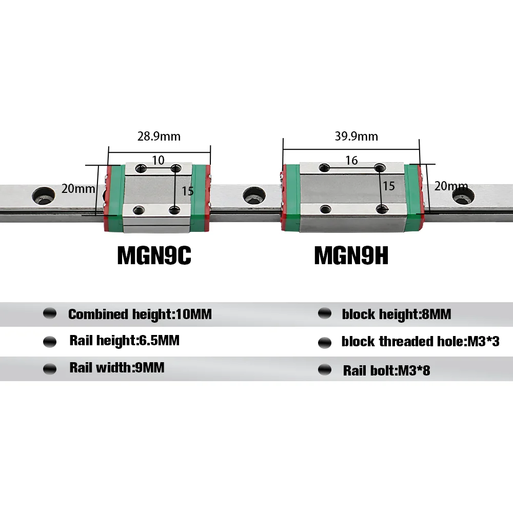High quality linear rails MGN12 MGN15-any length +4 MGN15C/MGN15H blocks For 3D