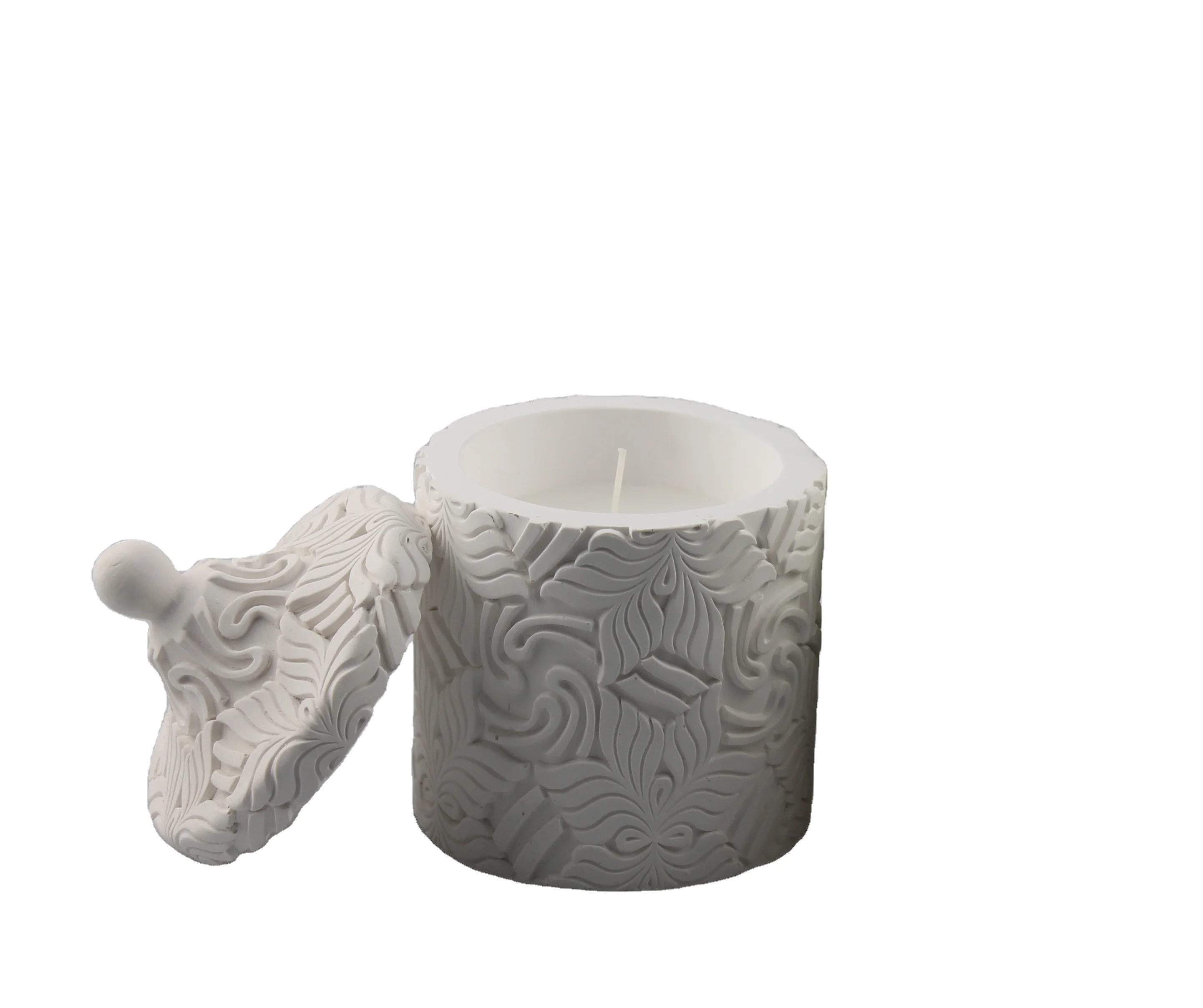 Hotsell cement candle with beautiful pattern used for home